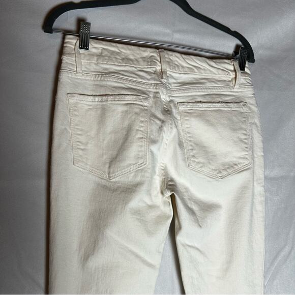 Frame Le Mini Boot Cream Raw Hem Denim Jeans Size 26 - Picture 4 of 7